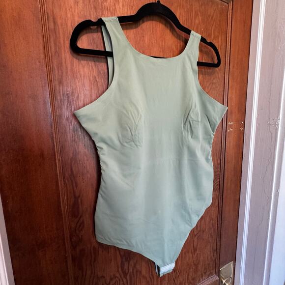 NWT Pinsy Bonded High Neck Shapesuit Bodysuit XL Sage Green‎ Shapewear - Picture 3 of 9
